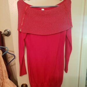 Sweater Dress- Red L/S Size Med.